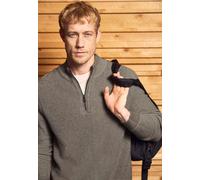 Stehkragenpullover STREET ONE MEN, Herren, Gr. M40, dull braun, Web, 100% Baumwolle, unifarben, normal normal, hoch geschlossener Ausschnitt, Rippbündchen, Pullover, aus reiner Baumwolle (27642153-M)