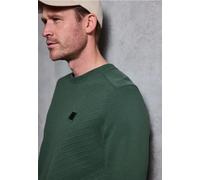 Street One MEN Männer Crewneck Strukturpullover in Grün, Gr: XL