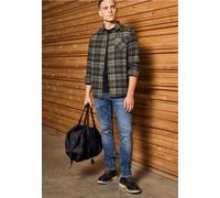 Street One MEN Männer Kariertes Flanellhemd in Grün, Gr: XL