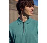 Street One MEN Männer Kurzarm Poloshirt im Melange-Look in Türkis, Gr: L