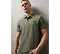 Poloshirt STREET ONE MEN, Herren, Gr. M (40), rustic grün, Web, 95% Baumwolle, 5% Elasthan, unifarben, comfort fit normal, hoch geschlossener Ausschnitt, normaler Saum, Shirts, aus Baumwolle mit Stret