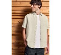 Street One MEN Männer Kurzarmhemd aus Leinen in Beige, Gr: L