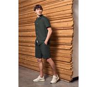 Street One MEN Männer Kurzarmhemd aus Leinen in Grün, Gr: S