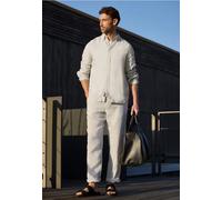 Street One MEN Männer Langarm Hemd aus Leinen in Beige, Gr: S