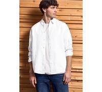 Leinenhemd STREET ONE MEN, Herren, Gr. XXL46, US-Größen, weiß, Stoff, 100% Leinen, unifarben, normal normal, V-Ausschnitt, Bündchen, Hemden, mit Knopfleiste (43614636-XXL) weiß