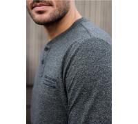 Street One MEN Männer Langarmshirt mit Stickerei in Blau, Gr: XXL