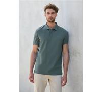 Poloshirt STREET ONE MEN, Herren, Gr. XL (44), grün (teal grün), Web, 100% Baumwolle, unifarben, gerade normal, hoch geschlossener Ausschnitt, Bündchen, Shirts, aus reiner Baumwolle (27412159-XL) teal