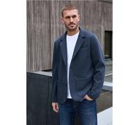 Blouson STREET ONE MEN, Herren, Gr. M (40), blau (bold blau), Stoff, 75% Polyester, 20% Viskose, 5% Elasthan, unifarben, normal normal, V-Ausschnitt, Bündchen, Jacken Blouson, aus elastischem Material
