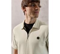 Poloshirt STREET ONE MEN, Herren, Gr. M (40), sandweiß, 86% Baumwolle, 14% Modal, hoch geschlossener Ausschnitt, Shirts (34630521-M) sandweiß