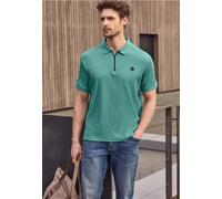 Street One MEN Männer Poloshirt mit Zipper und Struktur in Türkis, Gr: XL