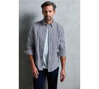 Street One MEN Männer Popeline Houndstooth Hemd in Weiß, Gr: 3XL
