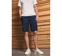 Shorts STREET ONE MEN, Herren, Gr. 33, blau (dunkelblau), Stoff, 100% Leinen, unifarben, casual, straight fit kurz, Hosen, mit seitlichen Einschubtaschen (84288942-33) dunkelblau