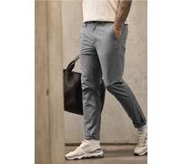 Chinohose STREET ONE MEN, Herren, Gr. 36, Länge 34, steel grau, Web, 98% Baumwolle, 2% Elasthan, unifarben, regular fit knöchellang, Hosen Chinohose, Middle Waist (89322416-36) steel grau