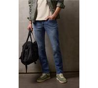 Slim-fit-Jeans STREET ONE MEN, Damen, Gr. 36, Länge 32, indigo blau random wash, Jeans, 99% Baumwolle, 1% Elasthan, unifarben, lang, Jeans Slim-fit-Jeans, Middle Waist (60986200-36) indigo blau random
