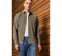 Langarmhemd STREET ONE MEN, Herren, Gr. XL (44), US-Größen, braun (mocha braun), Cord, 100% Baumwolle, unifarben, normal normal, V-Ausschnitt, Bündchen, Hemden, aus reiner Baumwolle (18750463-XL) moch