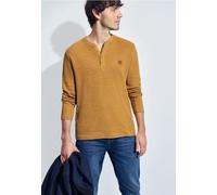 Street One MEN Männer Softes Slub Henleyshirt in Gelb, Gr: XXL