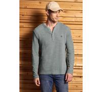 Langarmshirt STREET ONE MEN, Herren, Gr. S (38), silber grün, Web, 96% Baumwolle, 4% Polyester, unifarben, normal normal, Rundhals, abgesteppt, Shirts, im soften Baumwoll-Mix (97535309-S) silber grün