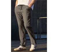 Street One MEN Männer Straight Leg Chino aus Leinen in Braun, Gr: 30