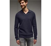 Street One MEN Männer Struktur-Poloshirt in Blau, Gr: M