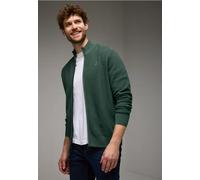 Strickjacke STREET ONE MEN, Herren, Gr. 3XL (48), grün (mineral grün), Web, 100% Baumwolle, unifarben, normal normal, hoch geschlossener Ausschnitt, Bündchen, Strickjacken, Feinstrick (92526612-XXXL)