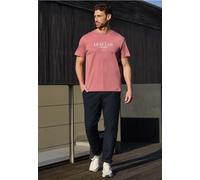 Street One MEN Männer T-Shirt mit Rundhals und Chestprint in Rosa, Gr: S