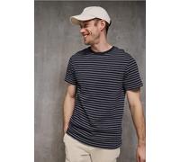 Street One MEN Männer T-Shirt mit Strukturstreifen in Blau, Gr: 3XL