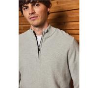 Street One MEN Männer Troyer Strukturpullover in Grau, Gr: XXL