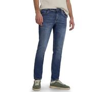 Slim-fit-Jeans STREET ONE MEN, Herren, Gr. 31, Länge 32, indigo blau random wash, Jeans, 99% Baumwolle, 1% Elasthan, unifarben, lang, Jeans Slim-fit-Jeans, Middle Waist (60986200-31) indigo blau rando