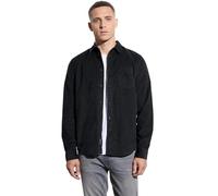 Langarmhemd STREET ONE MEN, Herren, Gr. XL (44), US-Größen, grau (graphite grau), Cord, 100% Baumwolle, unifarben, normal normal, V-Ausschnitt, Bündchen, Hemden, aus reiner Baumwolle (27566255-XL) gra