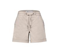 Shorts STREET ONE, Damen, Gr. 40, clay sand, Web, 66% Baumwolle, 30% Polyester, 4% Elasthan, unifarben, comfort fit kurz, Hosen Shorts, Elastikbund mit Tunnelzug (98618807-40) clay sand