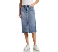 Jeansrock STREET ONE, Damen, Gr. 34, blau (light blau washed), Jeans, 83% Baumwolle, 16% Polyester, 1% Elasthan, unifarben, casual, normal wadenlang, Röcke, High Waist (38443920-34) light blau washed