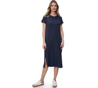 Jerseykleid STREET ONE, Damen, Gr. 42, EURO-Größen, shadowed navy, Jersey, 75% Viskose, 20% Polyester, 5% Elasthan, unifarben, comfort fit Midi, Rundhals, normaler Saum, Kleider Jerseykleid, mit Rundh