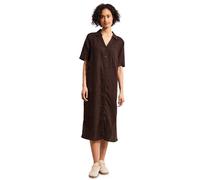Street One Frauen Midi-Kleid aus Leinen mit Knopfleiste in Braun, Gr: 34