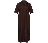 Midikleid STREET ONE, Damen, Gr. 36, N-Gr, espresso braun, Web, Obermaterial: 100% Leinen. Futter: 100% Baumwolle, unifarben, lässig geschnitten kniebedeckend, V-Ausschnitt, abgesteppte Kante, Kleider