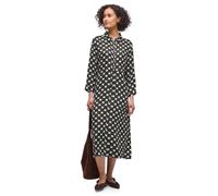 Street One Frauen Midi-Kleid mit Knöpfen und Punktmuster in Braun, Gr: 38
