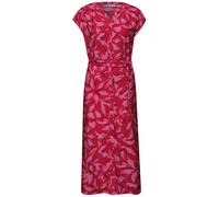 Street One - Midi-Kleid mit Split Neck und Print salsa red - Gr. - 38
