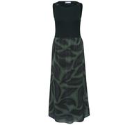 Street One - Midi-Kleid mit Strukturmix und Print grün - Gr. - 36