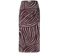 Street One Maxirock Midi-Rock aus Mesh geblümt, elastischer Materialmix – Damen Gr. 40 rustic rouge