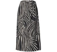Street One Frauen Midi-Rock in Wickel-Optik mit Print in Schwarz, Gr: 34