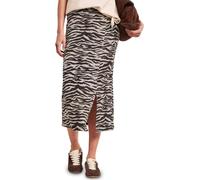 Street One - Midirock mit Animal-Print und seitlichem Schlitz braun - Gr. - 42