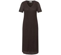 Midikleid STREET ONE, Damen, Gr. 34, EURO-Größen, espresso braun, Web, 73% Baumwolle, 27% Polyester, unifarben, comfort fit knieumspielend, abgesteppt, Kleider Midikleid, in Unifarbe (72169248-34) esp