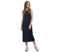 Midikleid STREET ONE, Damen, Gr. 38, N-Gr, schwarzest blau, Web, Obermaterial: 80% Polyester, 20% Baumwolle. Futter: 95% Viskose, 5% Elasthan, unifarben, körpernah 3/4-Länge, Rundhals, Kleider Midikle