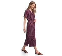 Maxikleid STREET ONE, Damen, Gr. 46, EURO-Größen, lila (blush berry), Stoff, 88% Viskose, 12% Polyamid, gemustert, comfort fit knöchelfrei, V-Ausschnitt, Aufschlag, Kleider Maxikleid, mit grafischem M