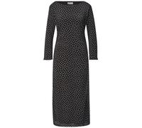 Street One Midikleid gemustert mit seitlicher Raffung Braun Größe 34