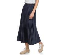 Maxirock STREET ONE, Damen, Gr. 42, blau (schwarzest blau), Stoff, 95% Polyester, 5% Elasthan, unifarben, normal wadenlang, Röcke Maxirock, in plissierter Optik (19726459-42) schwarzest blau