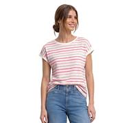 Shirttop STREET ONE, Damen, Gr. 38, magenta dream, Jersey, Obermaterial: 80% Polyester, 20% Viskose, gestreift, normal hüftbedeckend, Rundhals, mit Aufschlag abgerundeter Saum, Tops Shirttop, Dropped
