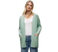 Strickjacke STREET ONE, Damen, Gr. 38, serene grün meliert, Stoff, 52% Viskose, 28% Polyester, 20% Polyamid, unifarben, normal lang, ohne Ausschnitt, Bündchen, Strickjacken, aus softem Materialmix (67