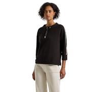 Kapuzensweatshirt STREET ONE, Damen, Gr. 44, deep roast braun, Sweatware, Obermaterial: 65% Polyester, 33% Viskose, 2% Elasthan, unifarben mit Farbeinsatz, casual, lässig geschnitten hüftbedeckend, U-