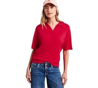 Street One Poloshirt Damen Salsa Rot, Gr. 44 – Baumwoll-Modal 50/50 – hoch geschlossener Ausschnitt
