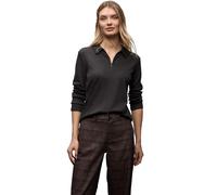 Street One Frauen Poloshirt mit Zipper in Braun, Gr: 46